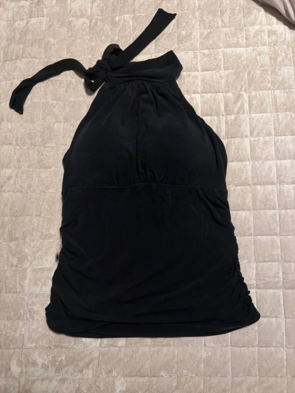 Black Halter Top with Built-In Bra – Size XL